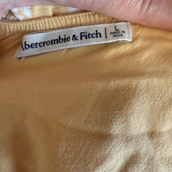 Abercrombie And Fitch Yellow And White Floral Ruffle Bottom Mini Dress Lg - Picture 5 of 6